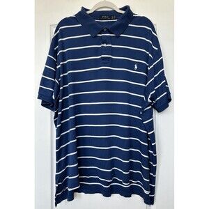Polo by Ralph Lauren Navy Blue Polo Shirt with Stripes